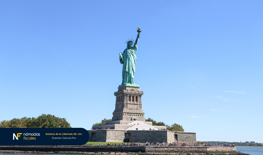 Estatua de la Libertad en Nueva York – símbolo de Estados Unidos para ilustrar creación de LLC y ventajas fiscales