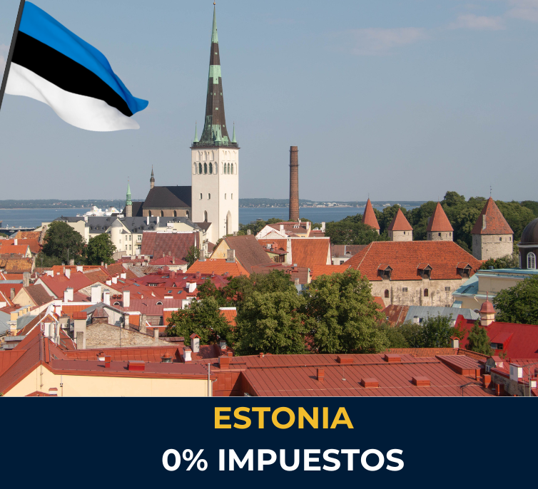 Panorama urbano de Tallin en Estonia – centro para nómadas digitales y emprendedores que usan la e-Residency para abrir empresas con 0% de impuestos