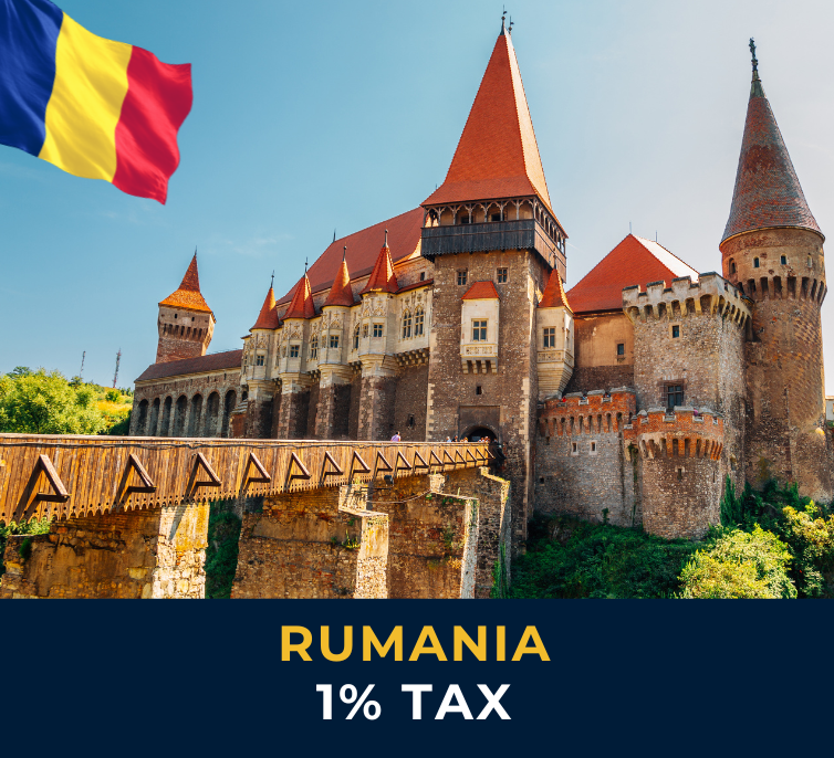 Corvin Castle in Hunedoara, Romania – historic gothic fortress symbolising Romania’s cultural wealth and its appeal as a tax-friendly destination for entrepreneurs