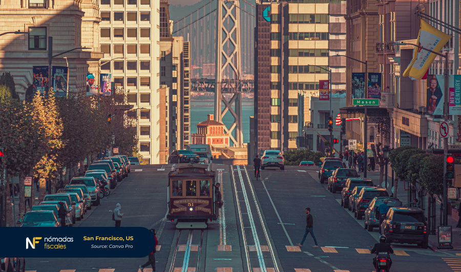 San Francisco skyline in the United States – representing U.S. LLCs as a tax optimization tool for digital nomads