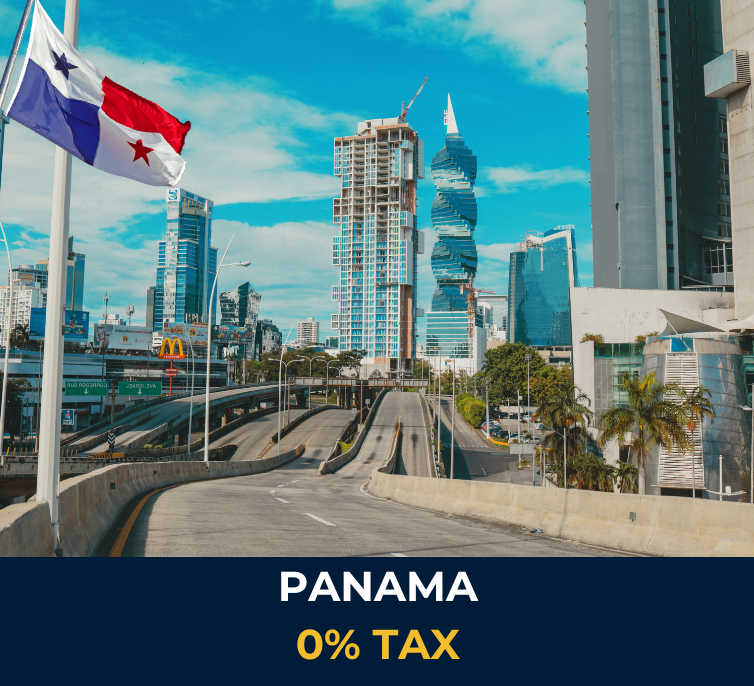 Panama City skyline in Panama – tax-friendly destination for offshore companies and digital nomads under territorial tax system