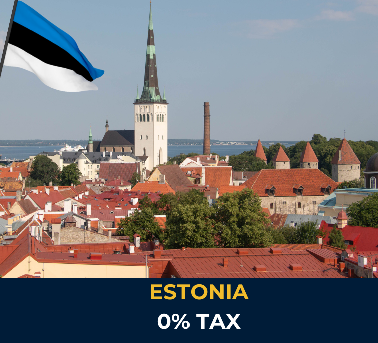 Tallinn cityscape in Estonia – hub for digital nomads and entrepreneurs using e-Residency to open 0% tax companies
