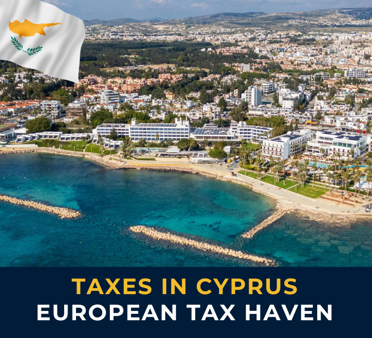 Paphos coast in Cyprus with crystal-clear Mediterranean waters – tax-friendly EU destination for entrepreneurs and digital nomads