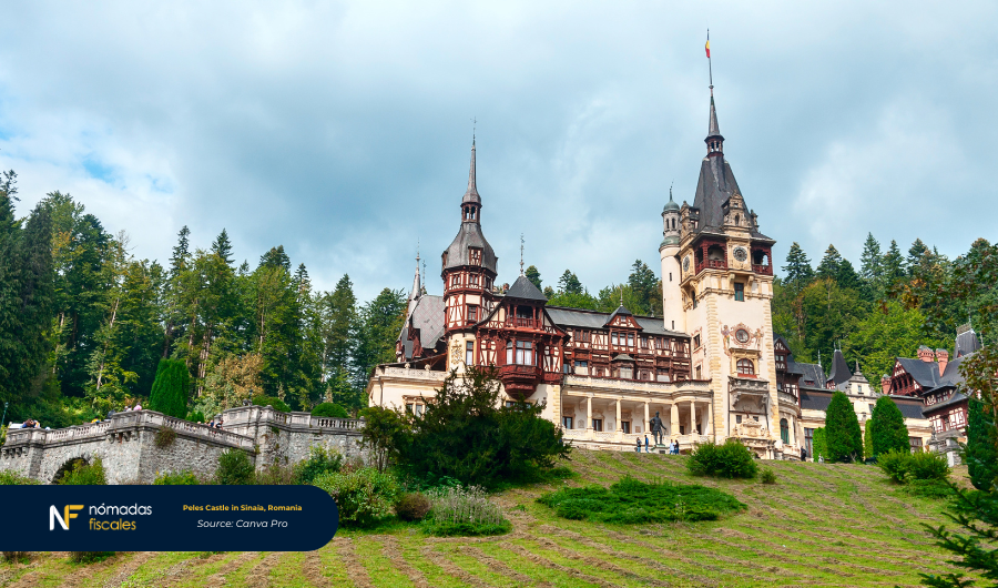 Peles Castle in Sinaia, Romania – neo-renaissance royal palace representing Romania’s cultural wealth and its appeal as a tax-friendly EU destination for entrepreneurs