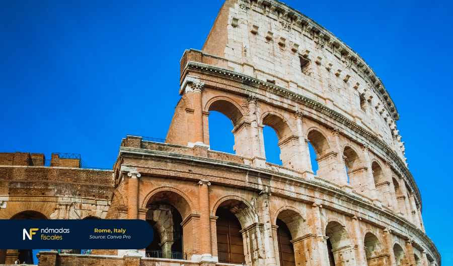 Colosseum in Rome, Italy – iconic monument representing Italy’s lifestyle and tax regimes for expatriates