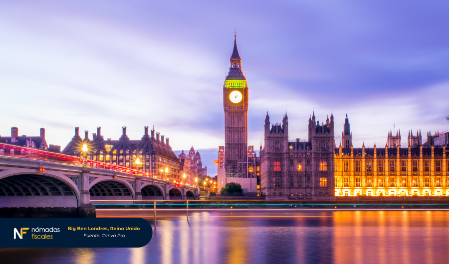Big Ben en Londres, Reino Unido – símbolo de las reformas fiscales del Reino Unido y del nuevo régimen non-dom para expatriados
