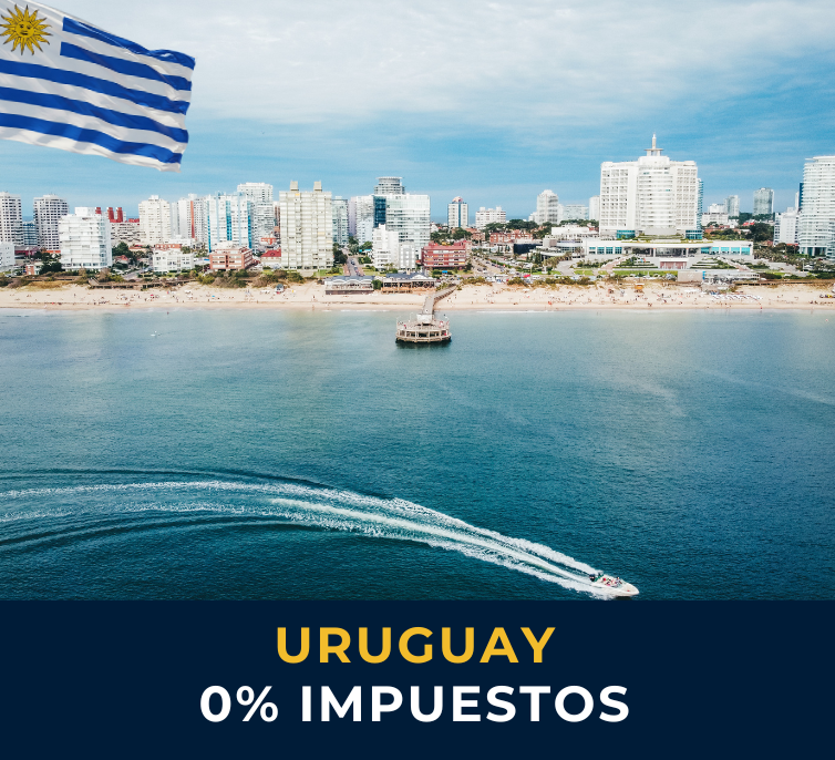 Skyline de Montevideo en Uruguay – destino de residencia fiscal con beneficios de tributación territorial para emprendedores