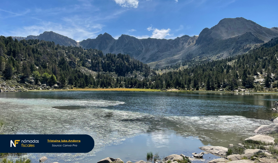 Lago Tristaina en Andorra – destino fiscal atractivo con IRPF bajo y calidad de vida en los Pirineos